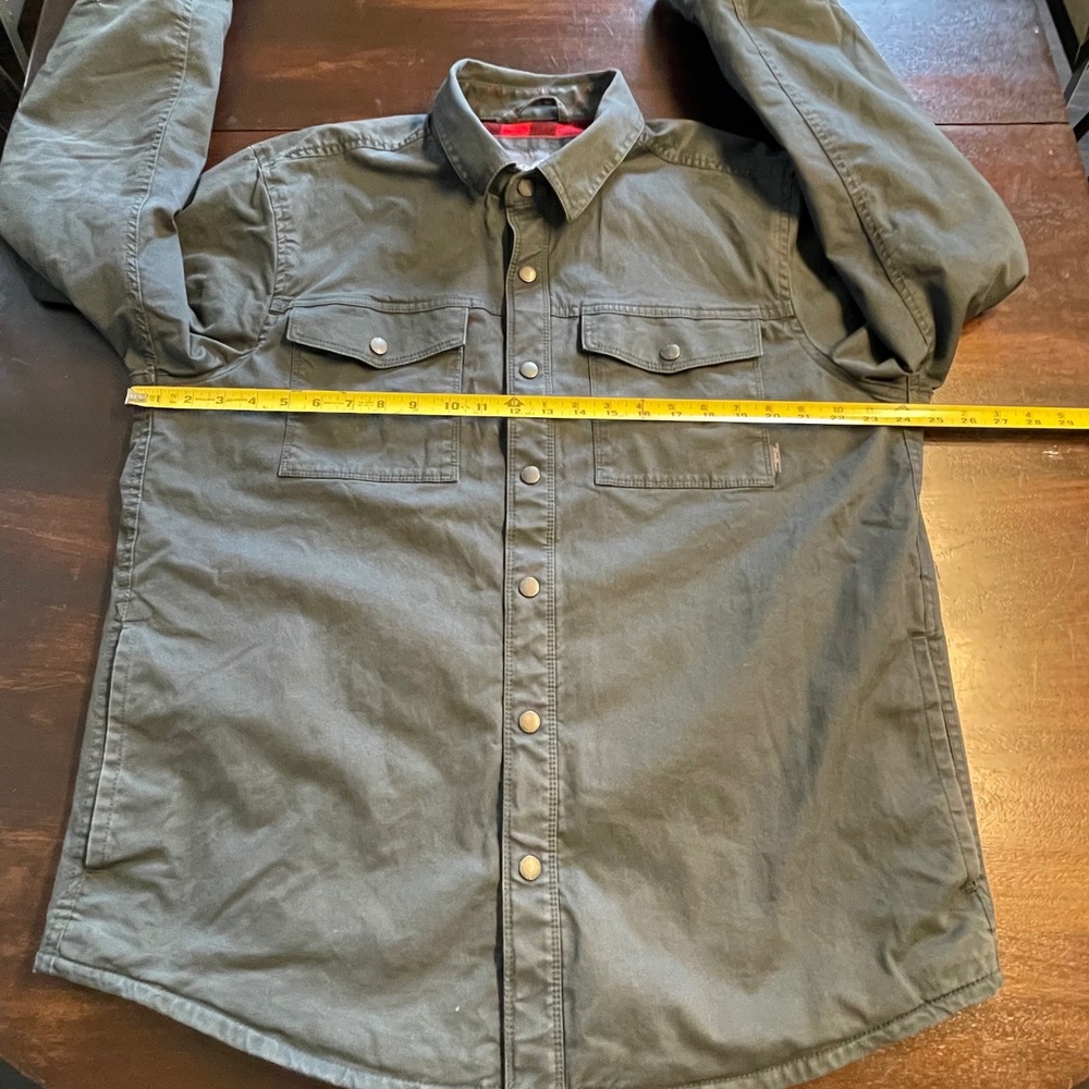 Eddie Bauer Mens Charcoal Gray Fleece Lined Canvas Shirt Jacket Large Outdoor - Picture 5 of 10